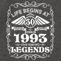 Life Begins At 30 Born In 1993 Year Of Legends Vector Backpack