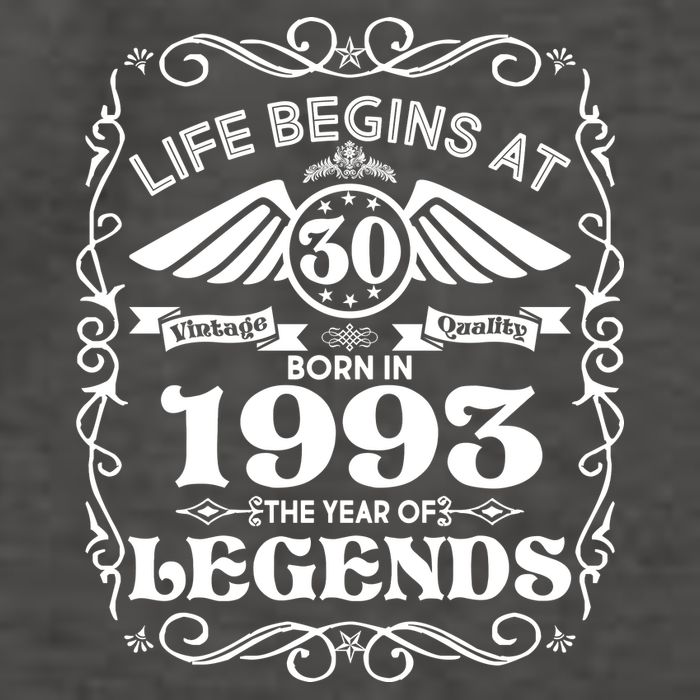 Life Begins At 30 Born In 1993 Year Of Legends Vector Backpack