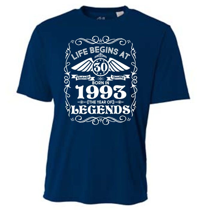 Life Begins At 30 Born In 1993 Year Of Legends Cooling Performance Crew T-Shirt