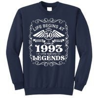 Life Begins At 30 Born In 1993 Year Of Legends Sweatshirt