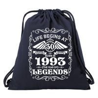 Life Begins At 30 Born In 1993 Year Of Legends Drawstring Bag