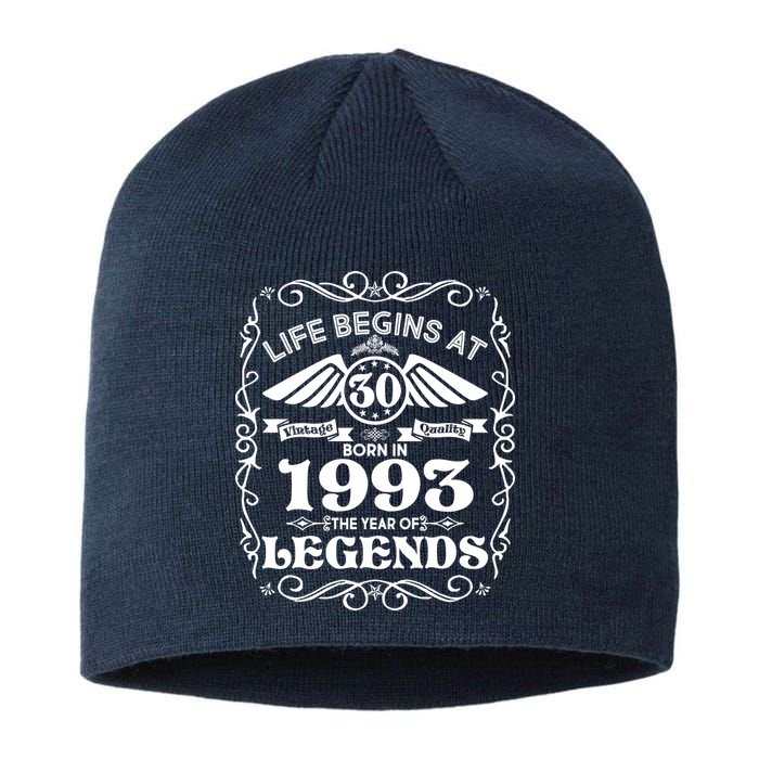 Life Begins At 30 Born In 1993 Year Of Legends Sustainable Beanie