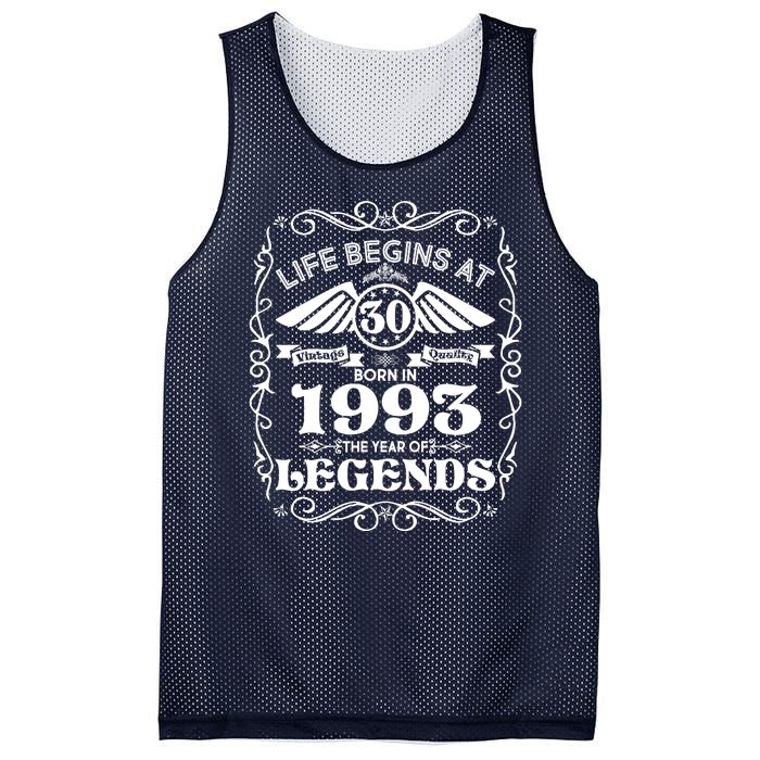 Life Begins At 30 Born In 1993 Year Of Legends Mesh Reversible Basketball Jersey Tank