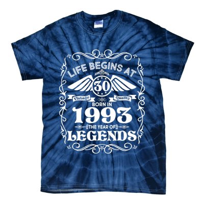 Life Begins At 30 Born In 1993 Year Of Legends Tie-Dye T-Shirt