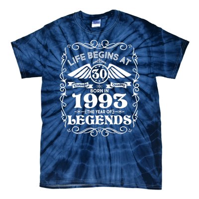 Life Begins At 30 Born In 1993 Year Of Legends Tie-Dye T-Shirt