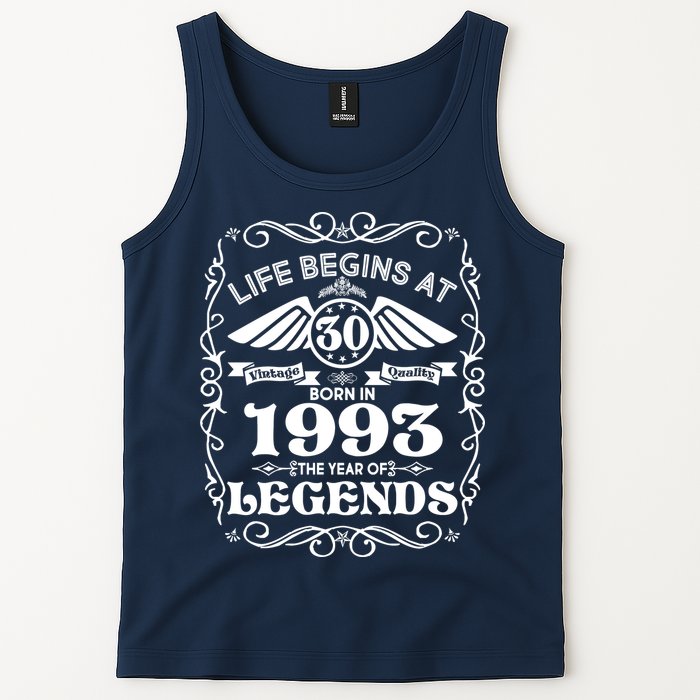 Life Begins At 30 Born In 1993 Year Of Legends Tank Top