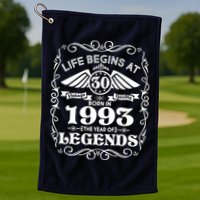 Life Begins At 30 Born In 1993 Year Of Legends Golf Towel