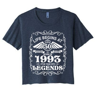 Life Begins At 30 Born In 1993 Year Of Legends Crop Top