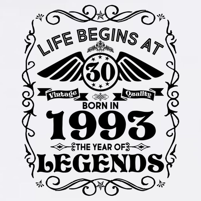 Life Begins At 30 Born In 1993 Year Of Legends Garment-Dyed Sweatshirt