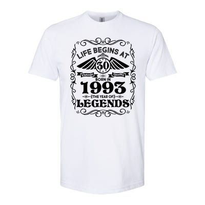 Life Begins At 30 Born In 1993 Year Of Legends Softstyle CVC T-Shirt