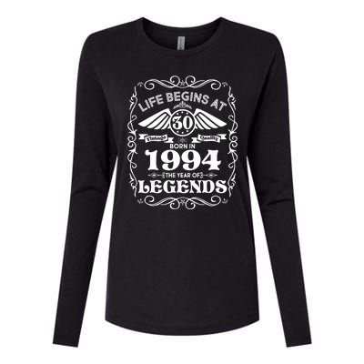 Life Begins At 30 Born In 1994 Year Of Legends Womens Cotton Relaxed Long Sleeve T-Shirt