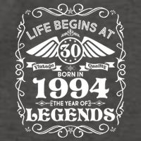 Life Begins At 30 Born In 1994 Year Of Legends Vector Backpack