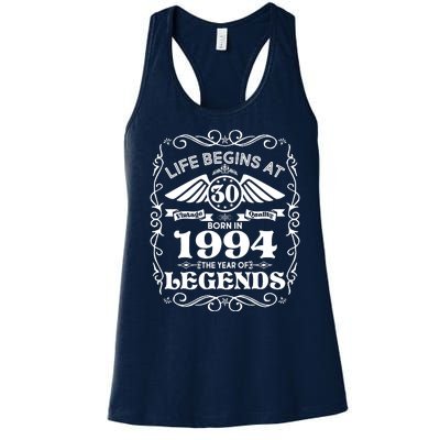 Life Begins At 30 Born In 1994 Year Of Legends Women's Racerback Tank