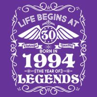 Life Begins At 30 Born In 1994 Year Of Legends Performance Shirt