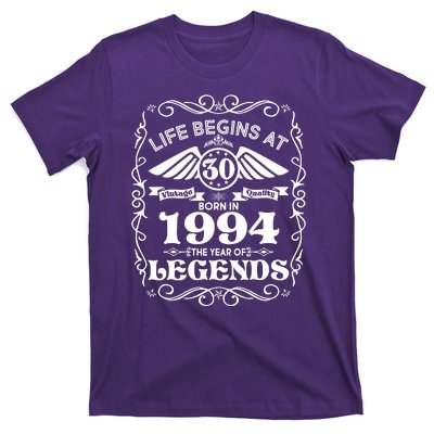 Life Begins At 30 Born In 1994 Year Of Legends T-Shirt