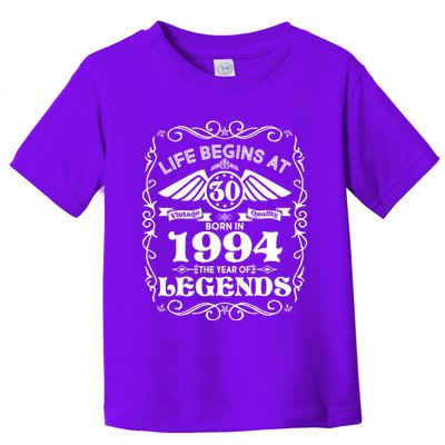 Life Begins At 30 Born In 1994 Year Of Legends Toddler T-Shirt