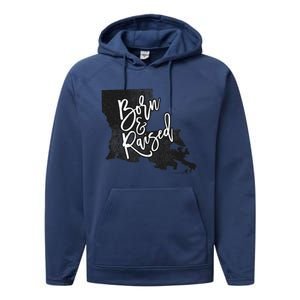 Louisiana Born And Raised Performance Fleece Hoodie