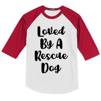 Loved By A Rescue Dog Foster Mom Mothers Day Adoption Funny Gift Kids Colorblock Raglan Jersey