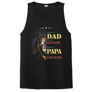 Lion Being A Dad Is An Honor Being A Papa Is Priceless Funny Gift PosiCharge Competitor Tank