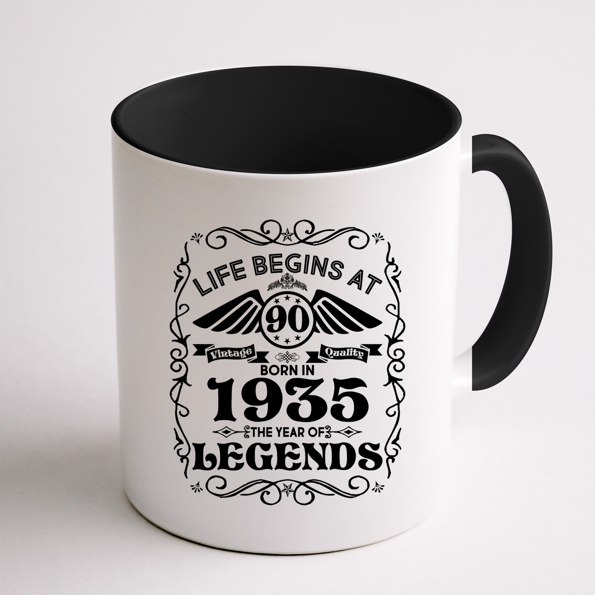 Life Begins At 90 Born In 1935 Year Of Legends Mug