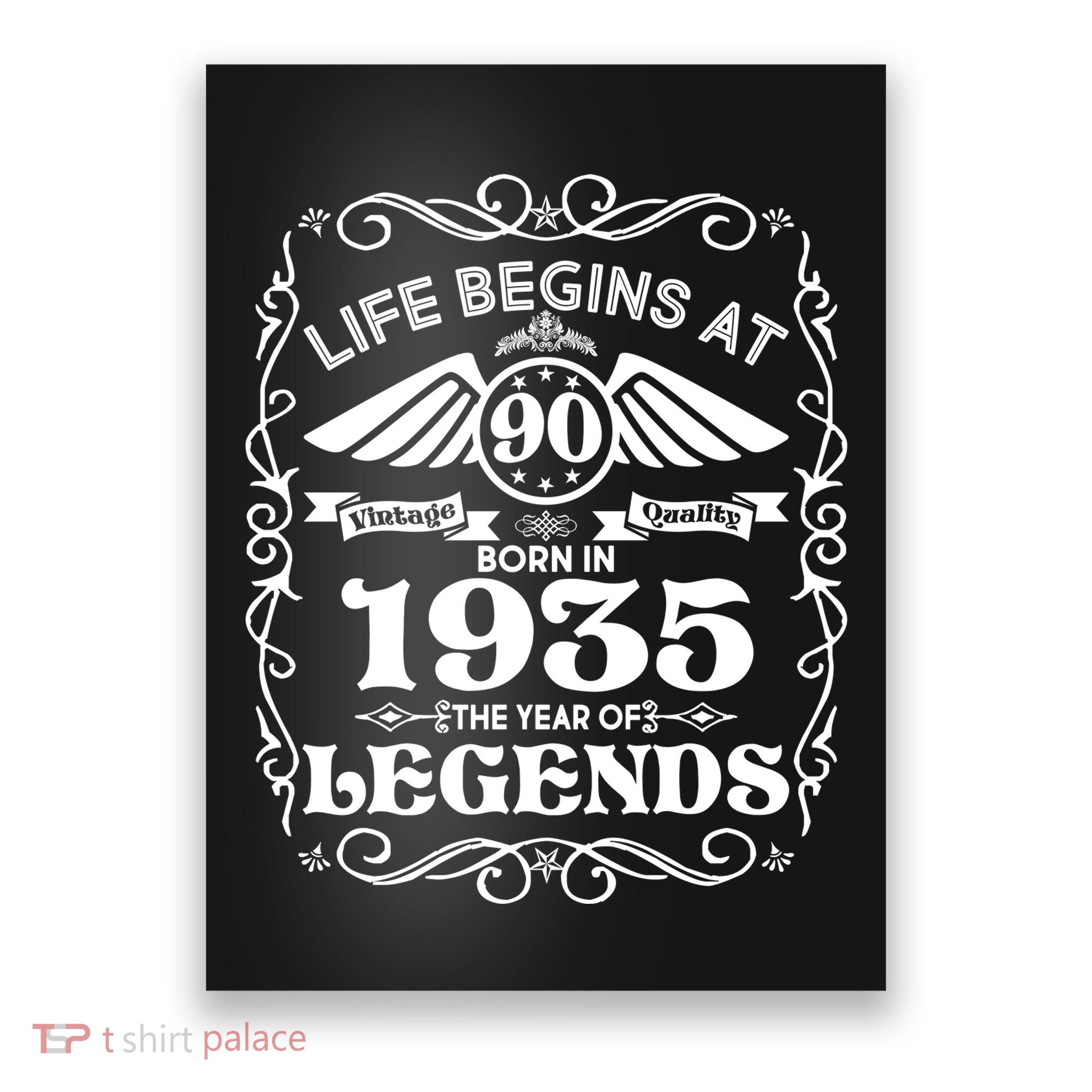 Life Begins At 90 Born In 1935 Year Of Legends Poster