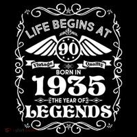 Life Begins At 90 Born In 1935 Year Of Legends Poster