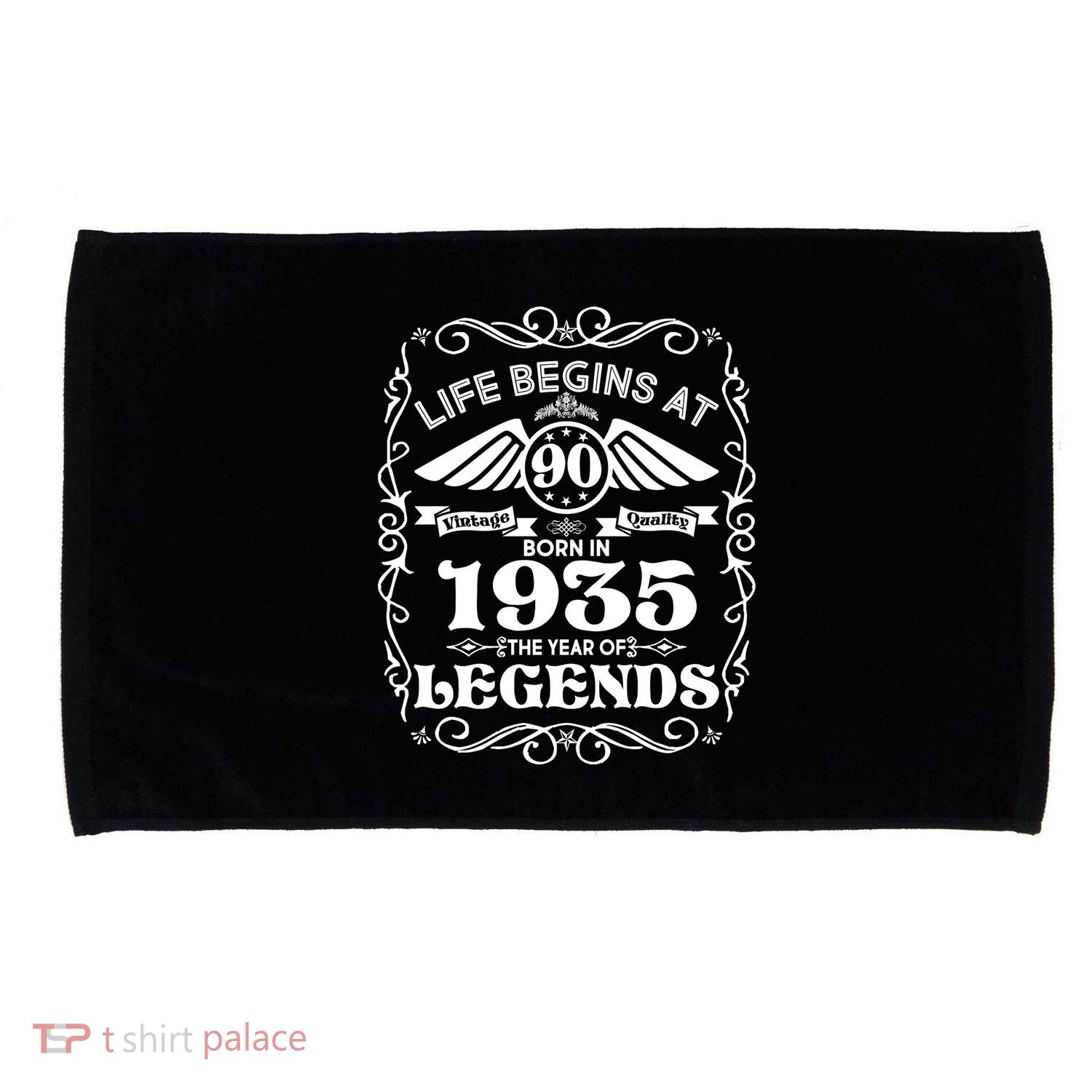 Life Begins At 90 Born In 1935 Year Of Legends Microfiber Hand Towel