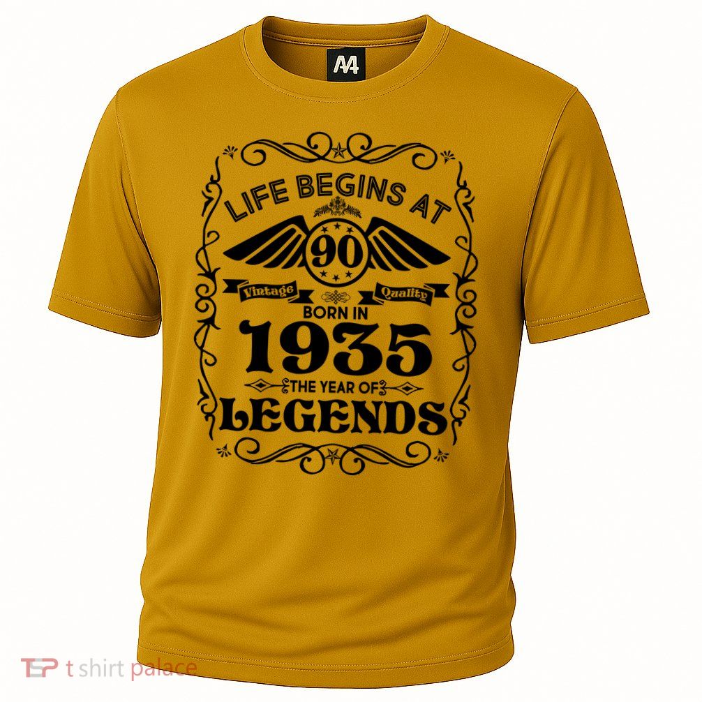 Life Begins At 90 Born In 1935 Year Of Legends Cooling Performance Crew T-Shirt