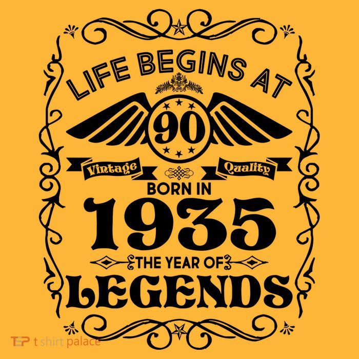 Life Begins At 90 Born In 1935 Year Of Legends Premium T-Shirt
