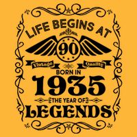 Life Begins At 90 Born In 1935 Year Of Legends Trucker Hat