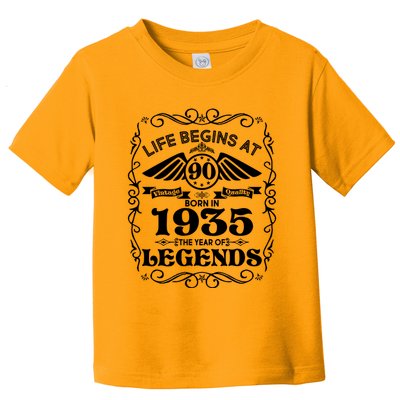 Life Begins At 90 Born In 1935 Year Of Legends Toddler T-Shirt