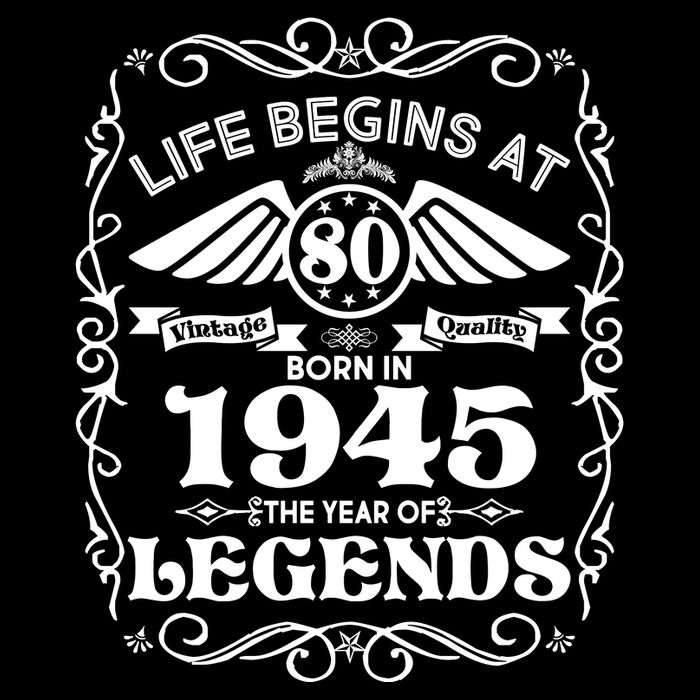 Life Begins At 80 Born In 1945 Year Of Legends Doggie Tank