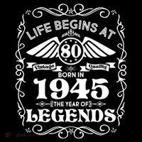 Life Begins At 80 Born In 1945 Year Of Legends Drawstring Bag