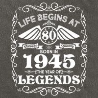 Life Begins At 80 Born In 1945 Year Of Legends Cotton Canvas Backpack