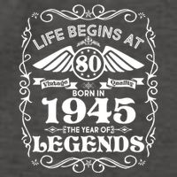 Life Begins At 80 Born In 1945 Year Of Legends Vector Backpack