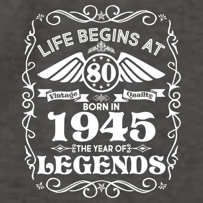 Life Begins At 80 Born In 1945 Year Of Legends Vector Backpack
