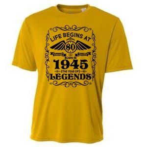 Life Begins At 80 Born In 1945 Year Of Legends Cooling Performance Crew T-Shirt