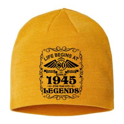 Life Begins At 80 Born In 1945 Year Of Legends Sustainable Beanie