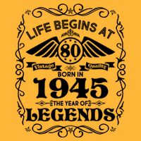 Life Begins At 80 Born In 1945 Year Of Legends Kids T-Shirt