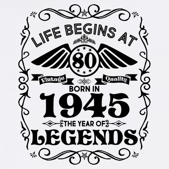Life Begins At 80 Born In 1945 Year Of Legends Garment-Dyed Sweatshirt