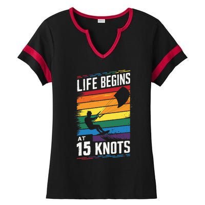 Life Begins At 15 Knots Ladies Halftime Notch Neck Tee