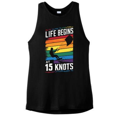 Life Begins At 15 Knots Ladies PosiCharge Tri-Blend Wicking Tank