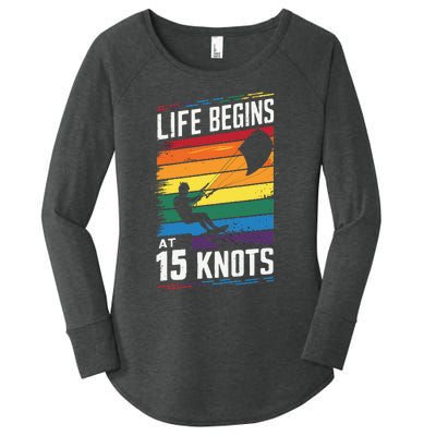 Life Begins At 15 Knots Women's Perfect Tri Tunic Long Sleeve Shirt