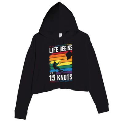 Life Begins At 15 Knots Crop Fleece Hoodie