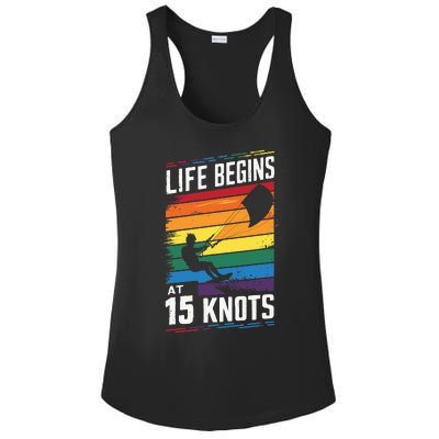 Life Begins At 15 Knots Ladies PosiCharge Competitor Racerback Tank