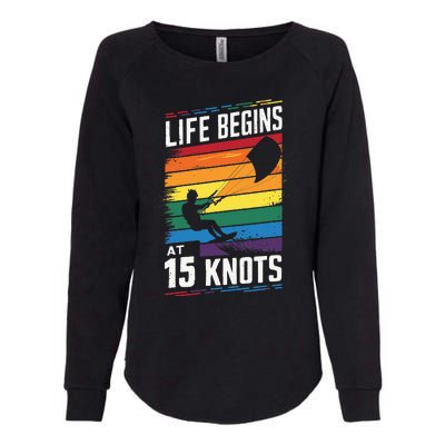 Life Begins At 15 Knots Womens California Wash Sweatshirt