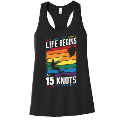 Life Begins At 15 Knots Women's Racerback Tank