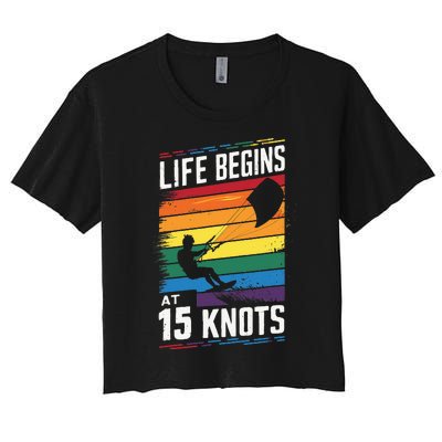 Life Begins At 15 Knots Women's Crop Top Tee