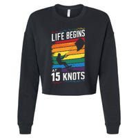 Life Begins At 15 Knots Cropped Pullover Crew