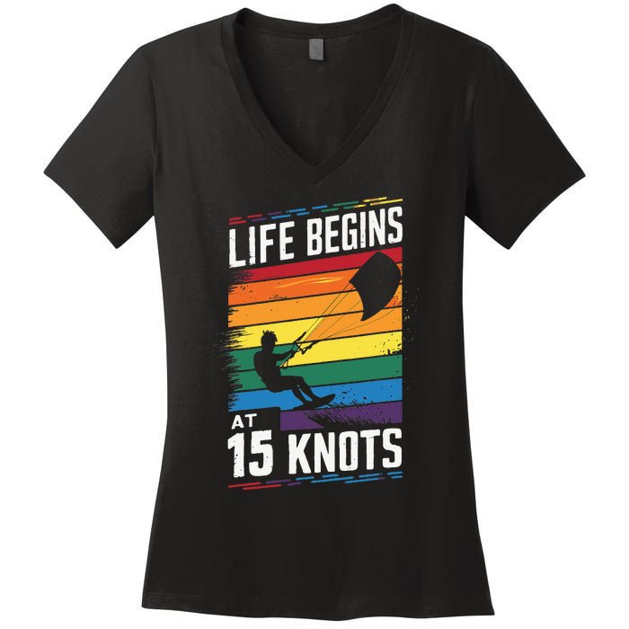 Life Begins At 15 Knots Women's V-Neck T-Shirt